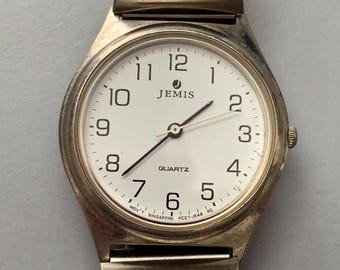 MENS JEMIS SEIKO Quartz Watch White Dial, Stainless Steel Case | Click & Read Item Details