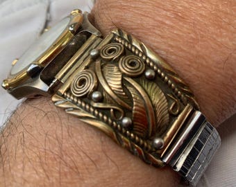 Albert Yazzie Navajo Vintage Sterling Silver & Gold Filled