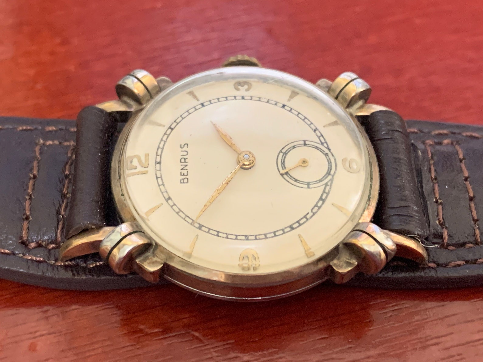 Spectacular Benrus Watch 10K Rolled Gold Bezel Knotted Lugs Etsy