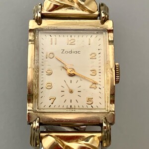 Vintage Zodiac Swiss Watch: 10K Rolled Gold, Art Deco Sub Seconds Dial