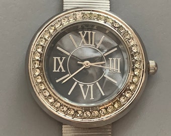 Pretty Hope Crystal Bezel WOMENS VINTAGE Watch, Sweep Second Hand, Date Window, Eco Friendly Watch, Sustainable, See Item Details