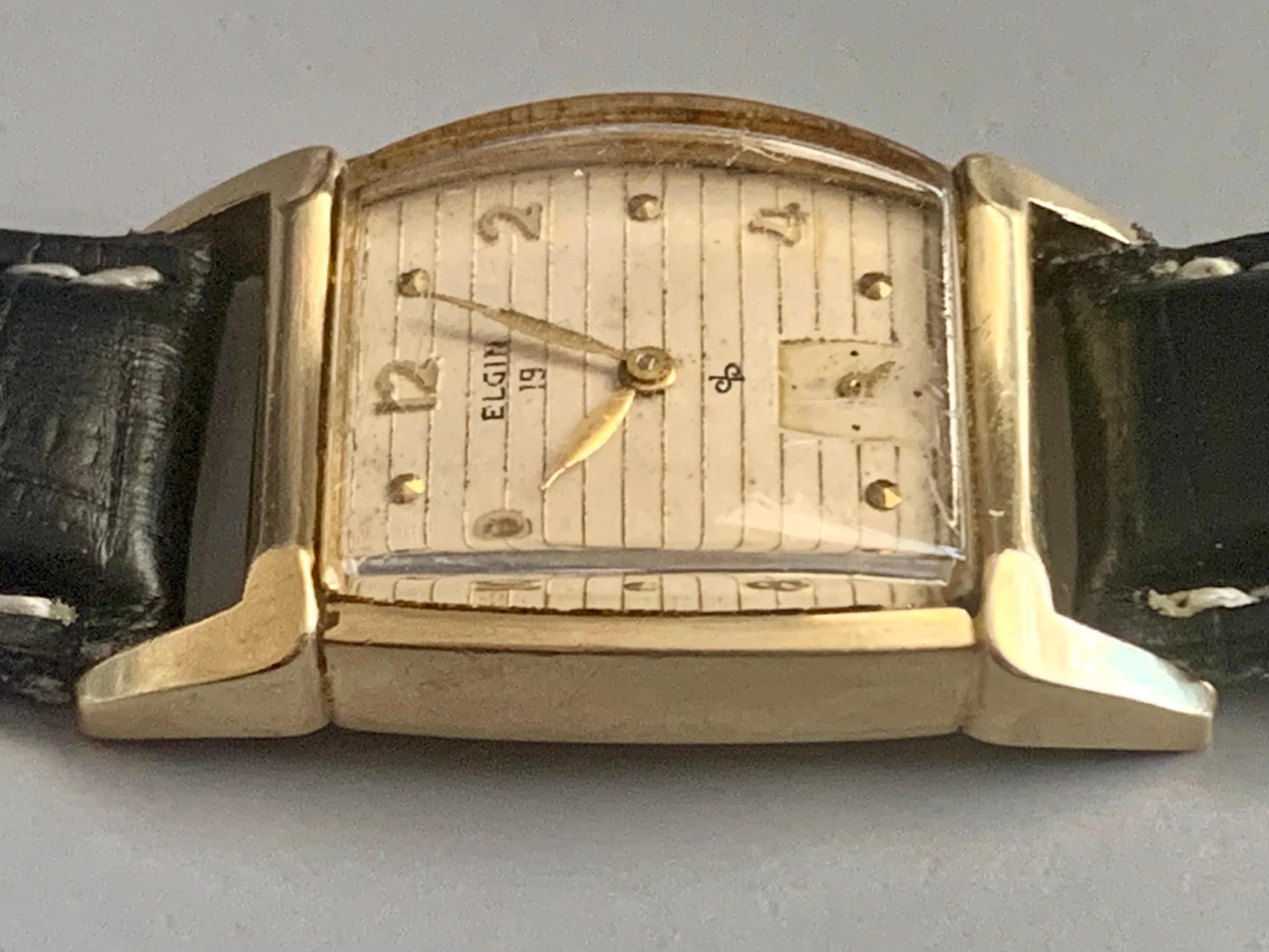 MENS ELGIN WATCH 10K Gold Filled Art Deco 19 Jewels | Click 