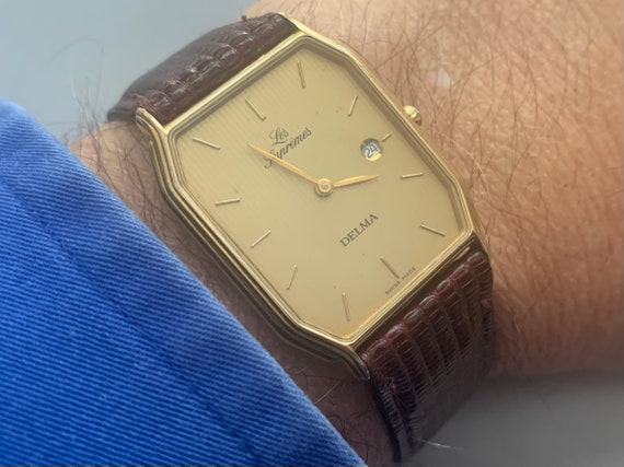 Vintage Delma Les Supremes Gents Watch: 18K Gold Plated