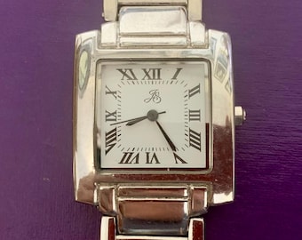 Mens JS Watch Rectangular White Dial Roman Numerals Watch | Click ITEM DETAILS