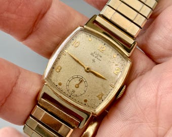 MENS ELGIN DELUXE Vintage Watch: 10k Gold Filled 17 Jewels | Click