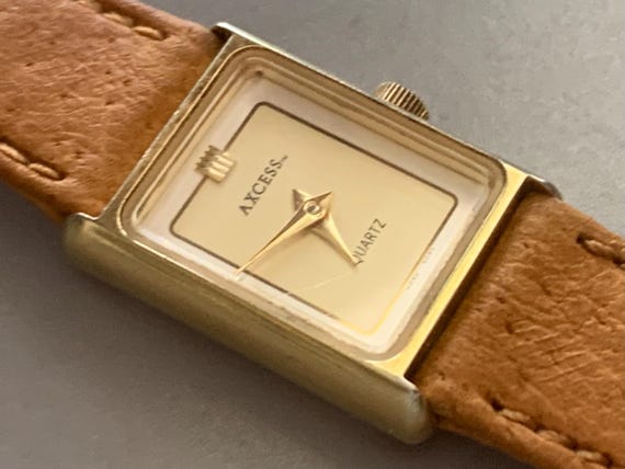 Axcess Rectangular Womens Golden Rectangular Vint… - image 8