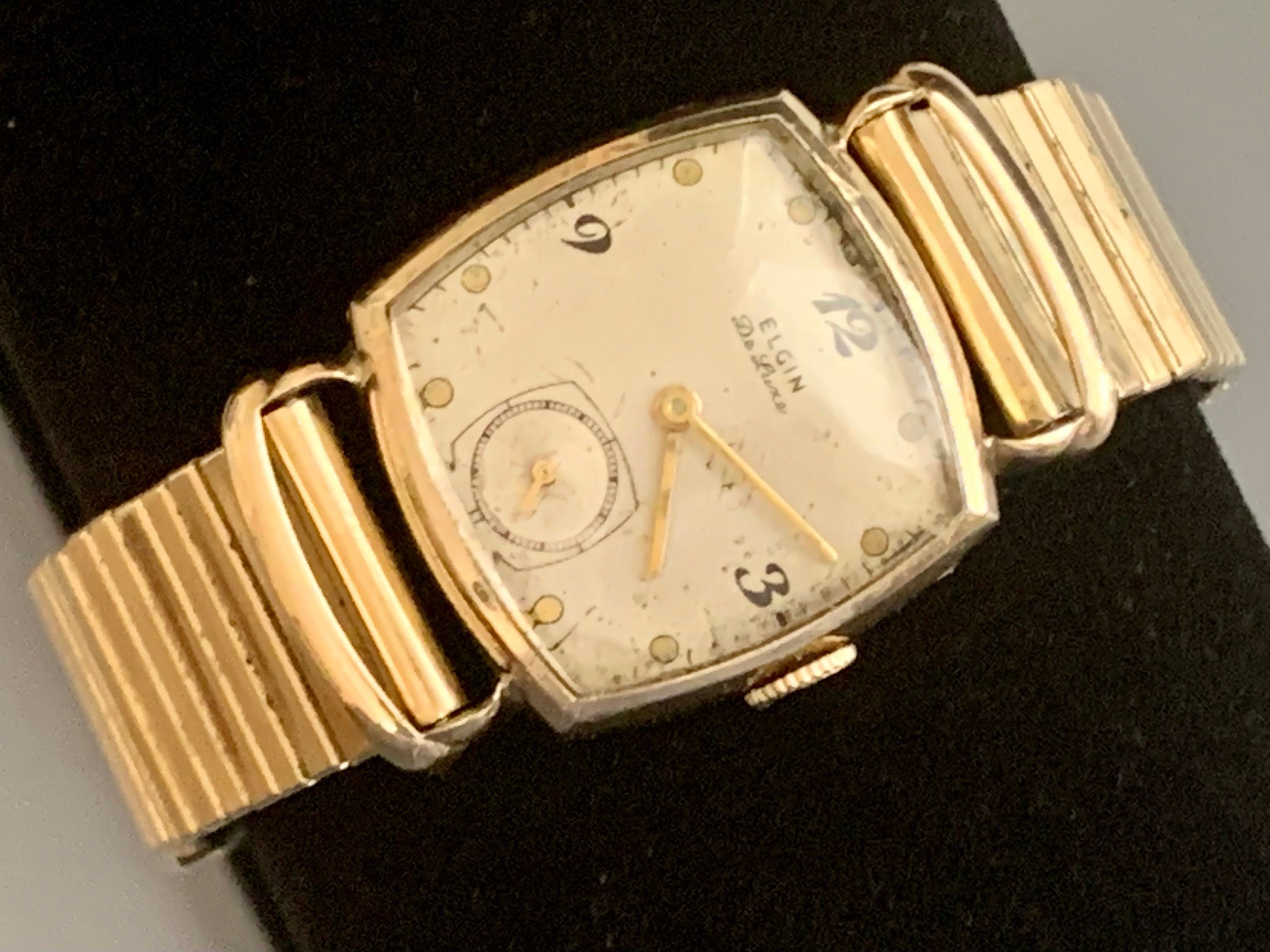MENS ELGIN DELUXE Vintage Watch | Art Deco 10K Gold Filled Bezel