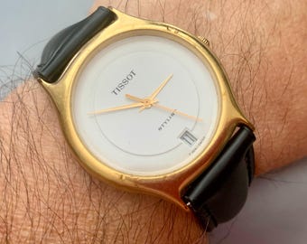 MENS TISSOT STYLIST Swiss Visodate Watch Gold Filled, Minimalist
