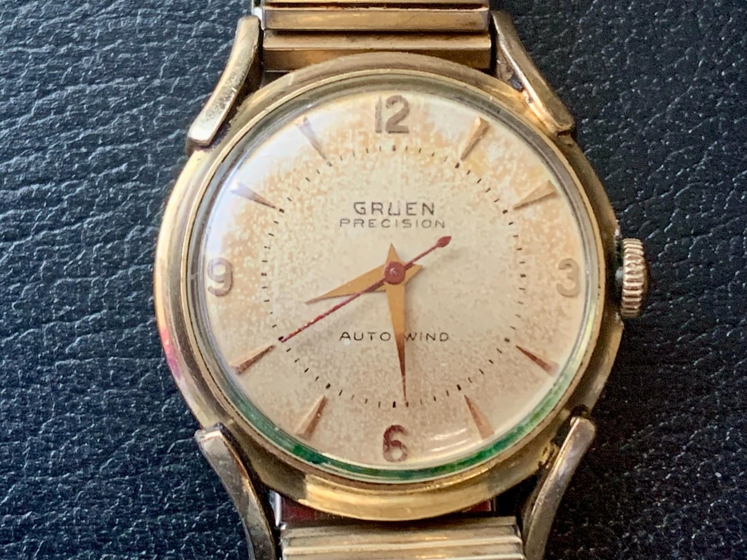 MENS GRUEN PRECISION Vintage Autowind Watch 10k Gold Filled Swiss