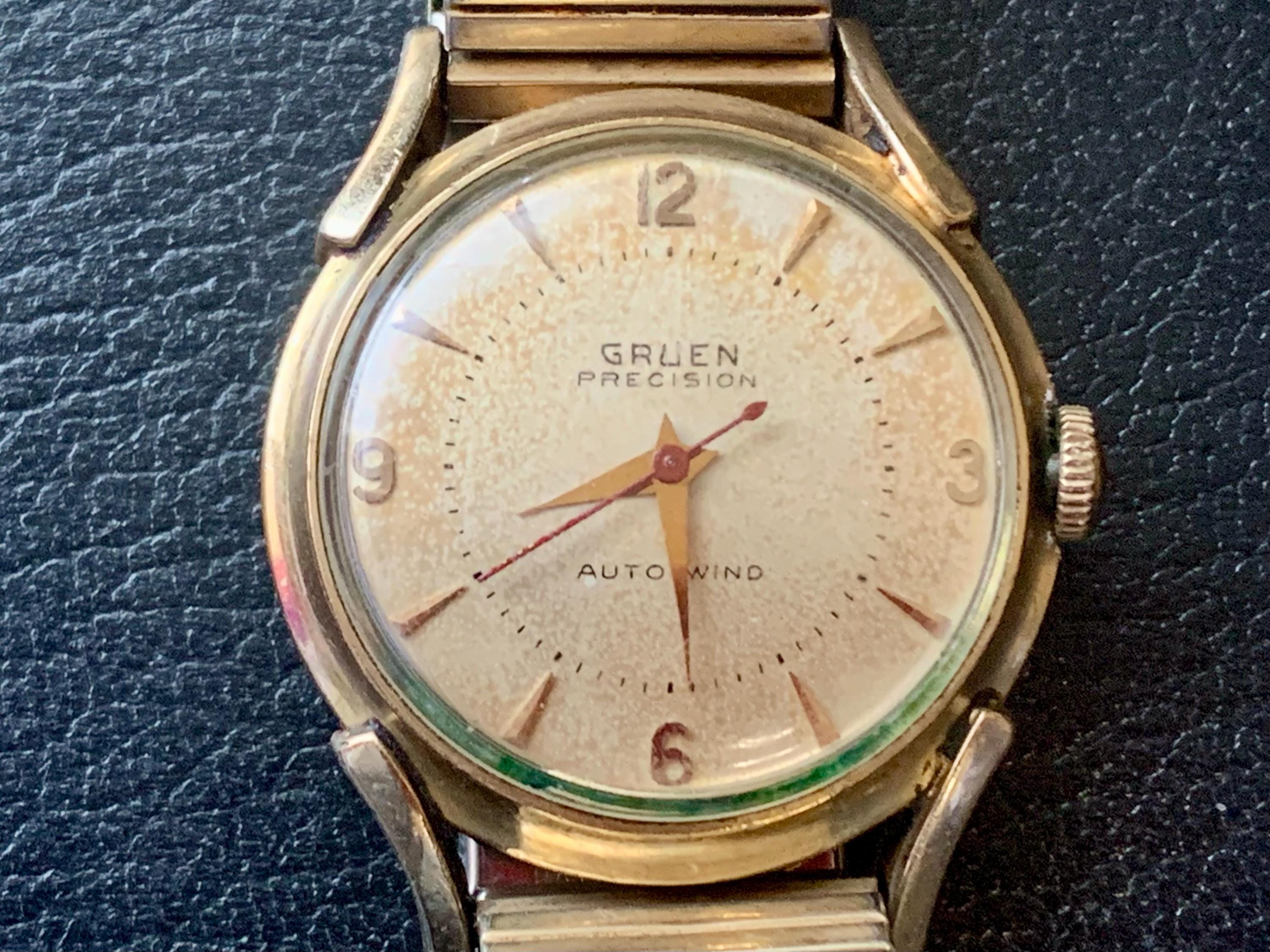 MENS GRUEN PRECISION Vintage Autowind Watch 10k Gold Filled Swiss