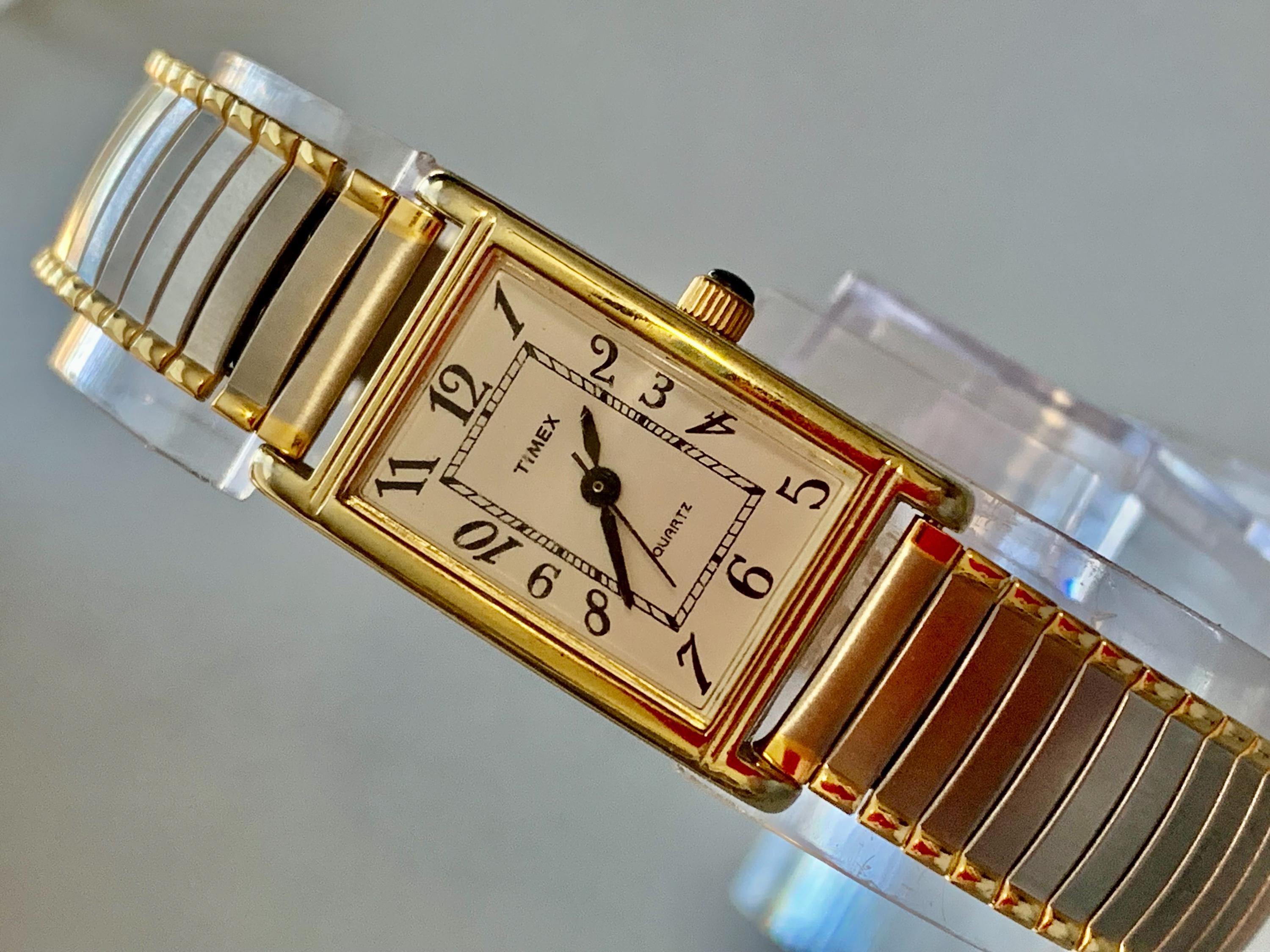 WOMENS ROMAN DIAL Timex Rectangular Vintage Watch | Click & Read Item ...