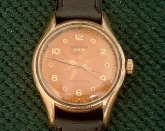 MENS BENRUS WATCH Automatic Tropical Dial 1950s Swiss 17 Jewels