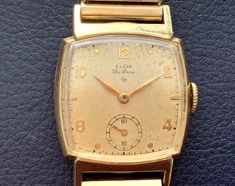 MENS ELGIN DELUXE Vintage Watch: 10k Gold Filled 17 Jewels | Click