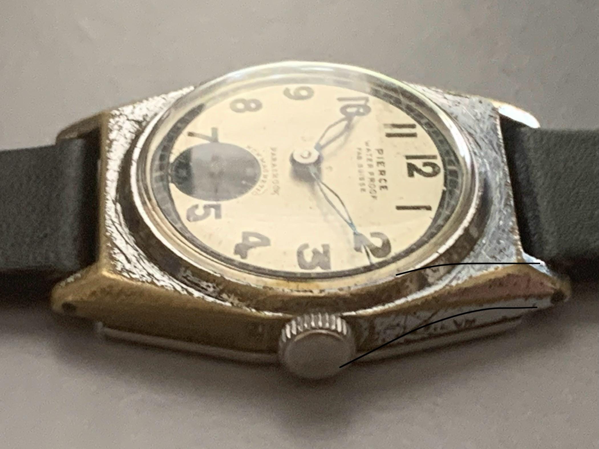 PIERCE PARASHOCK Military Mens Watch: Swiss WWII 17 Jewels  display picture 1