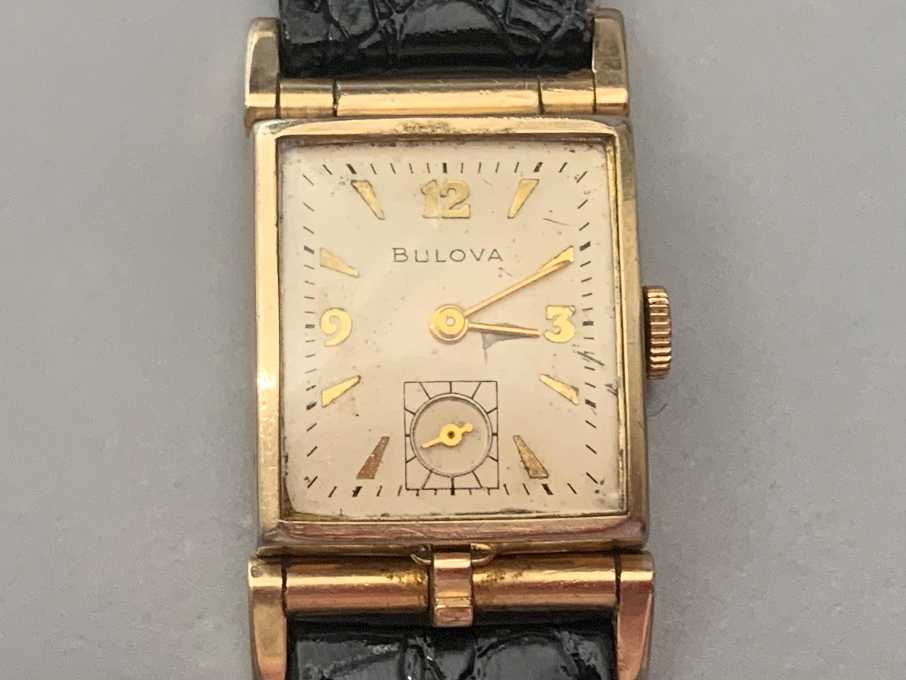 BULOVA FLIP TOP Photo Vintage Mens Watch - Hidden Locket Art Deco