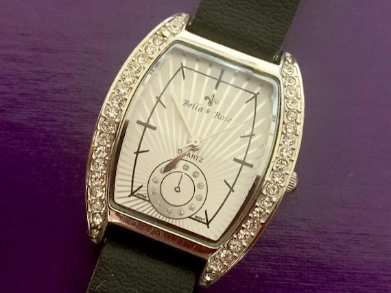 Ladies Bella & Rose Tonneau Crystals Quartz Watch | Click and View Full Item Details View 5