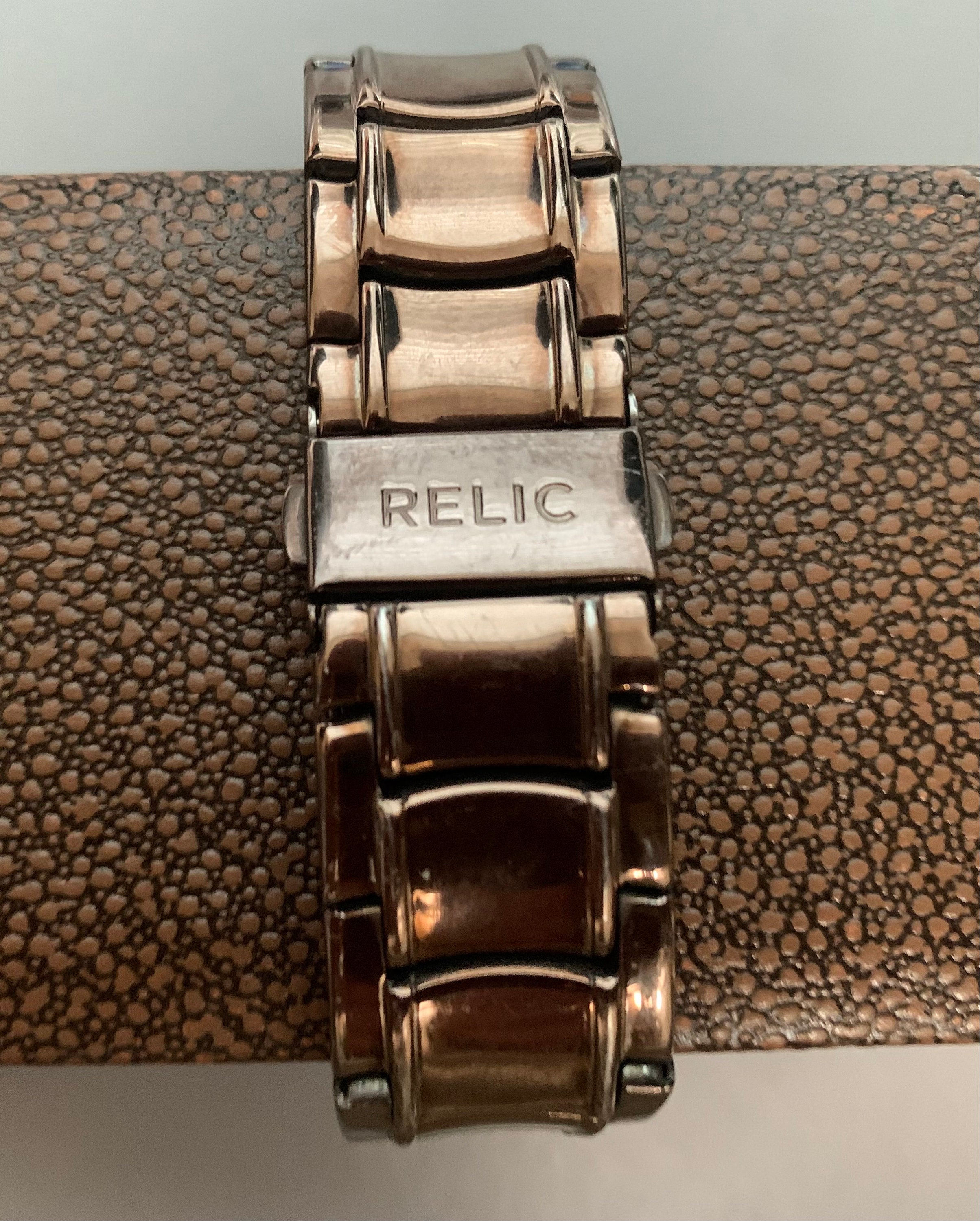 MENS RELIC RECTANGULAR Watch, Date Window Watch, Bold