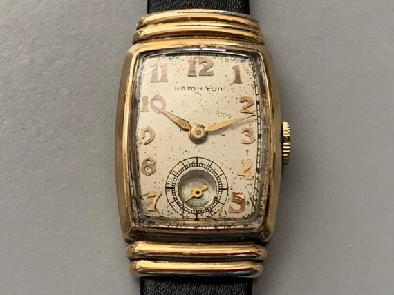 1940s MENS HAMILTON WATCH, Emerson Model, Hooded Lugs Watch