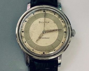 MENS BULOVA MIDSHIPMAN Bullseye Vintage Watch: Sector Dial 17 Jewels | Click 'Item Details'