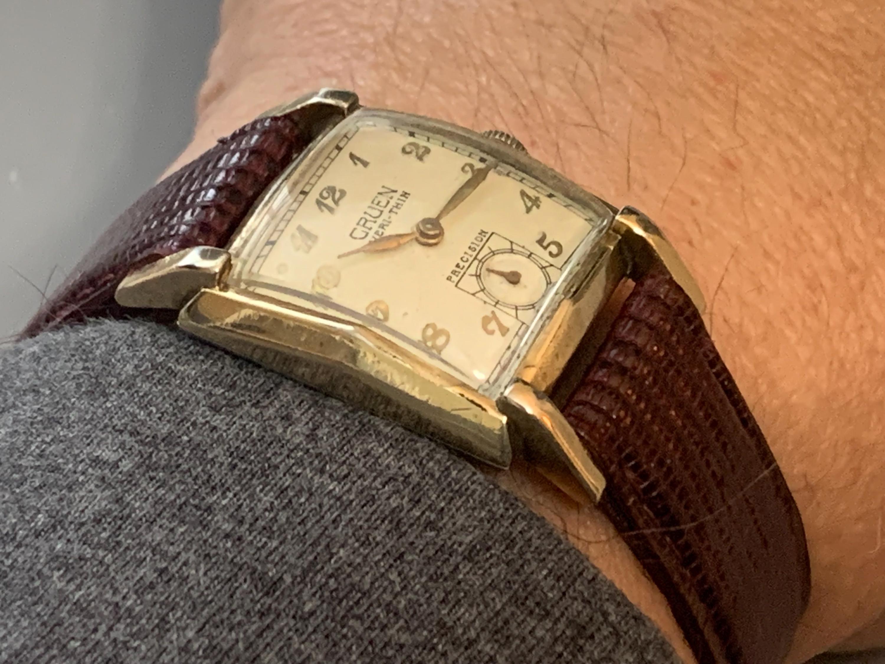 Mens Gruen Veri-thin Precision Vintage Watch 17 Jewels 1950s