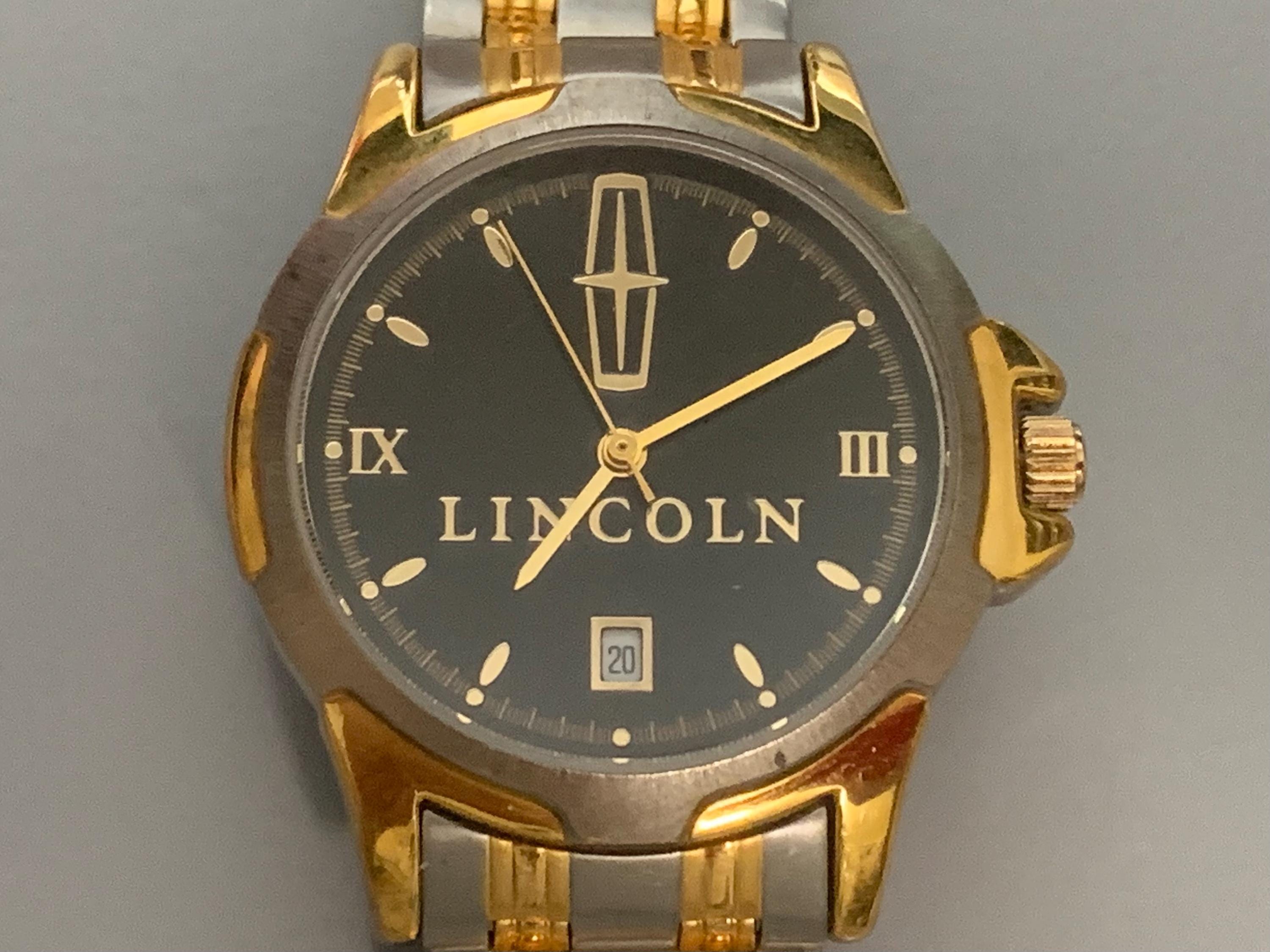 LUXURIOUS LINCOLN LOGO Black Dial Watch | Date Watch | Calendar