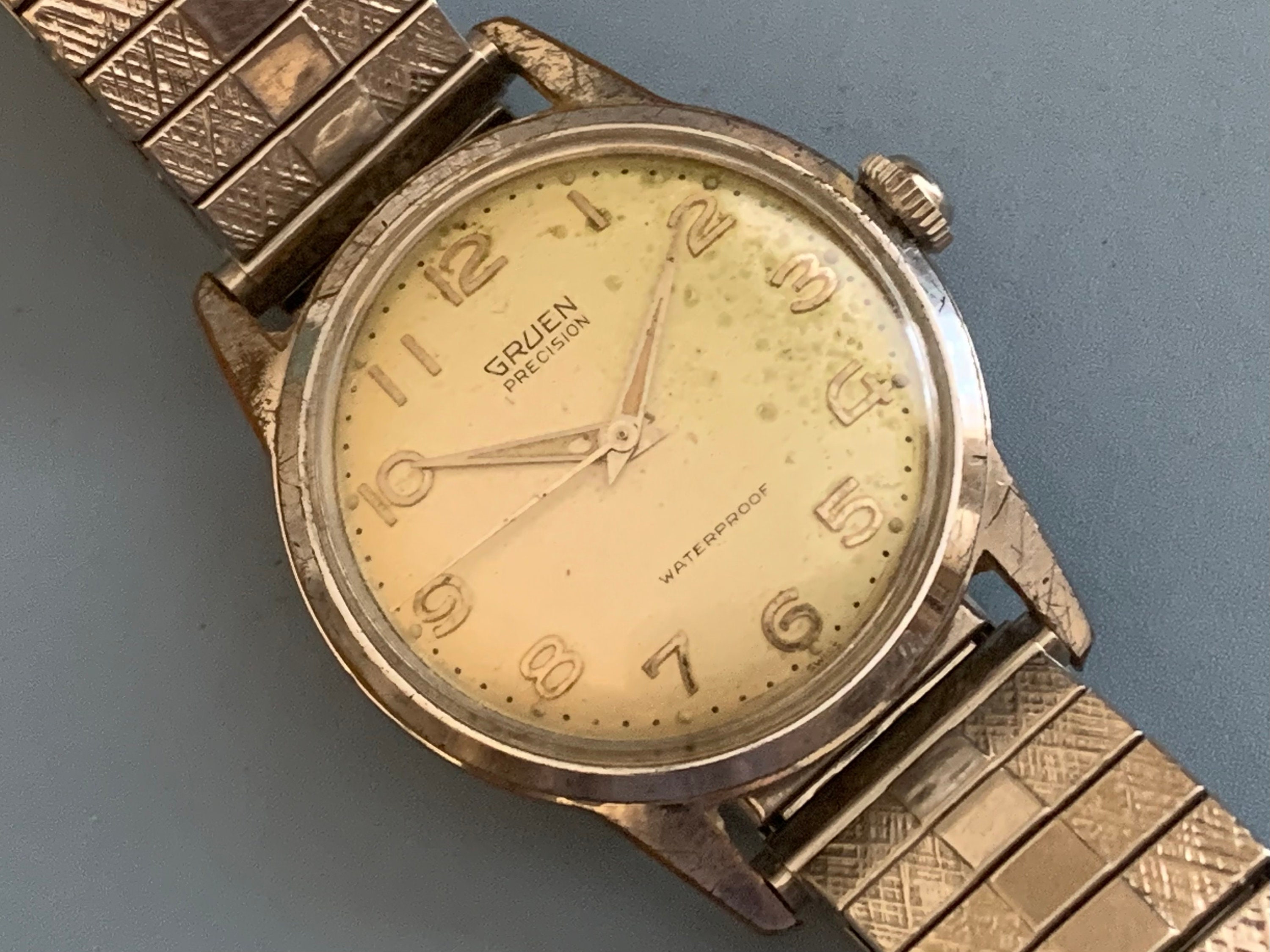 Gruen precision 17 jewels mens watch sales
