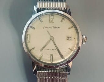 MENS GERMINAL VOLTAIRE Watch Mid-Century Modern 17 Jewels Swiss Made | Click & Read Item Details