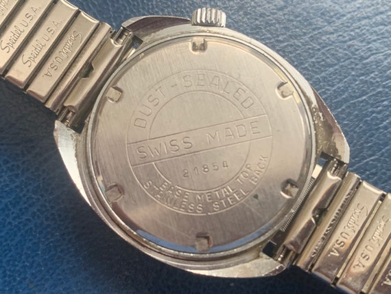 Reloj suizo ORION para hombre con esfera azul ventana de fecha corona descentrada cuerda reloj vintage funciona envio gratis Haga clic en los detalles del articulo para leer mas Etsy Mexico