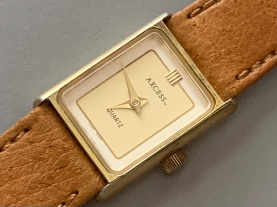 Axcess Rectangular Womens Golden Rectangular Vint… - image 3