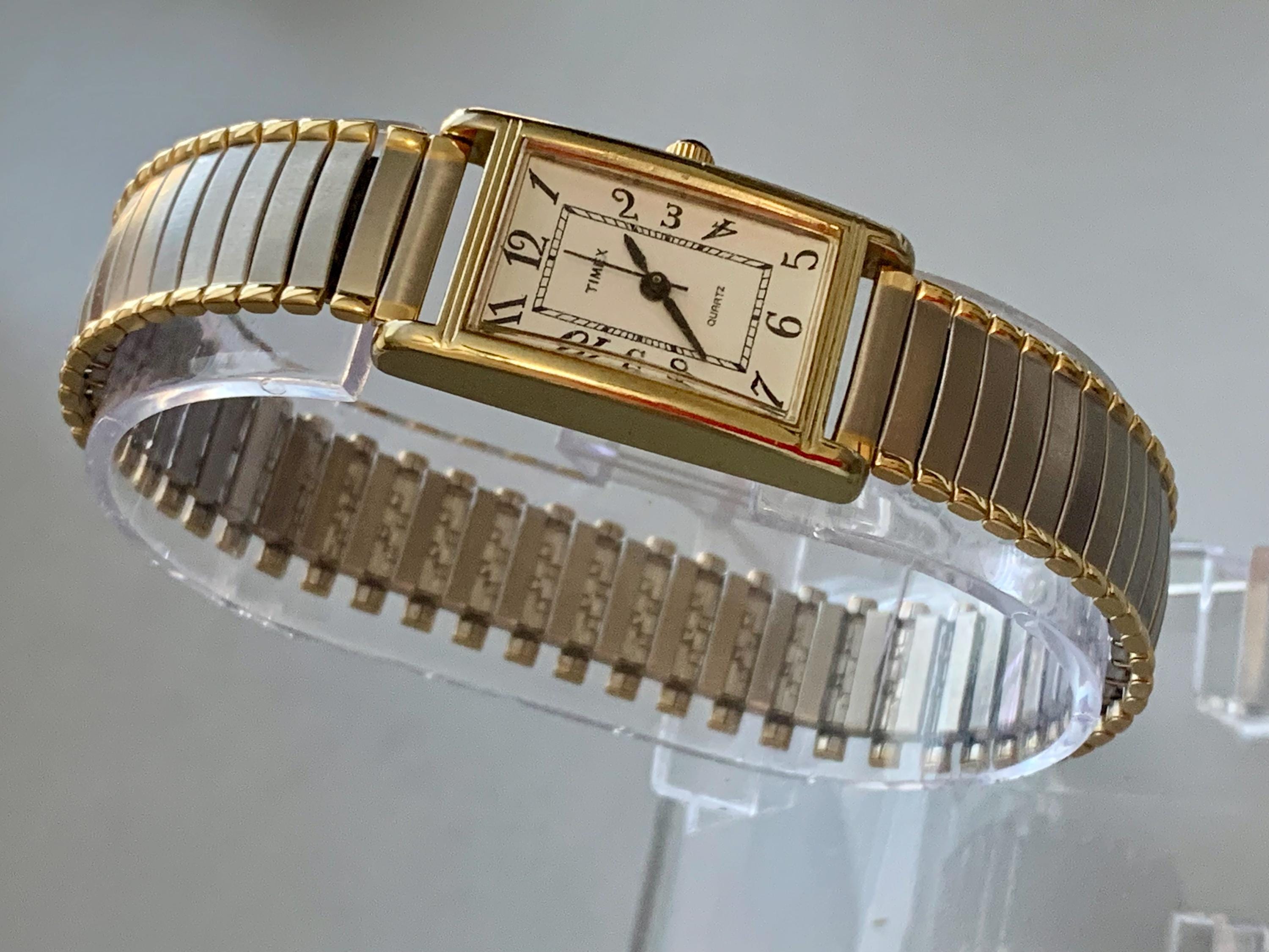 WOMENS ROMAN DIAL Timex Rectangular Vintage Watch | Click & Read Item ...