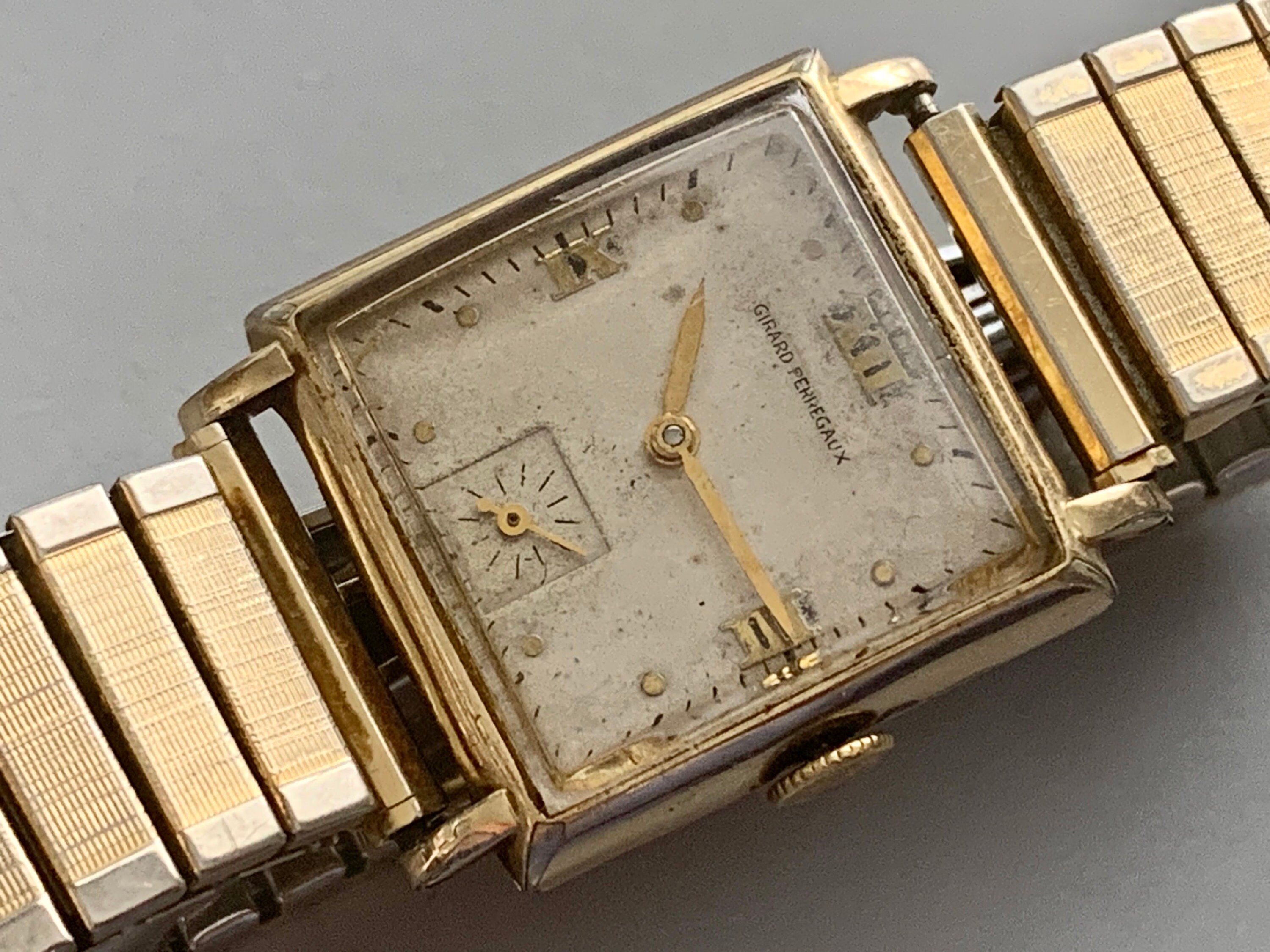 MENS GIRARD PERREGAUX Swiss Watch Rectangular 10K Gold Filled Art Deco Sub Second Hand 17 Jewels Wind Up Click Item Details to Read More Etsy Canada