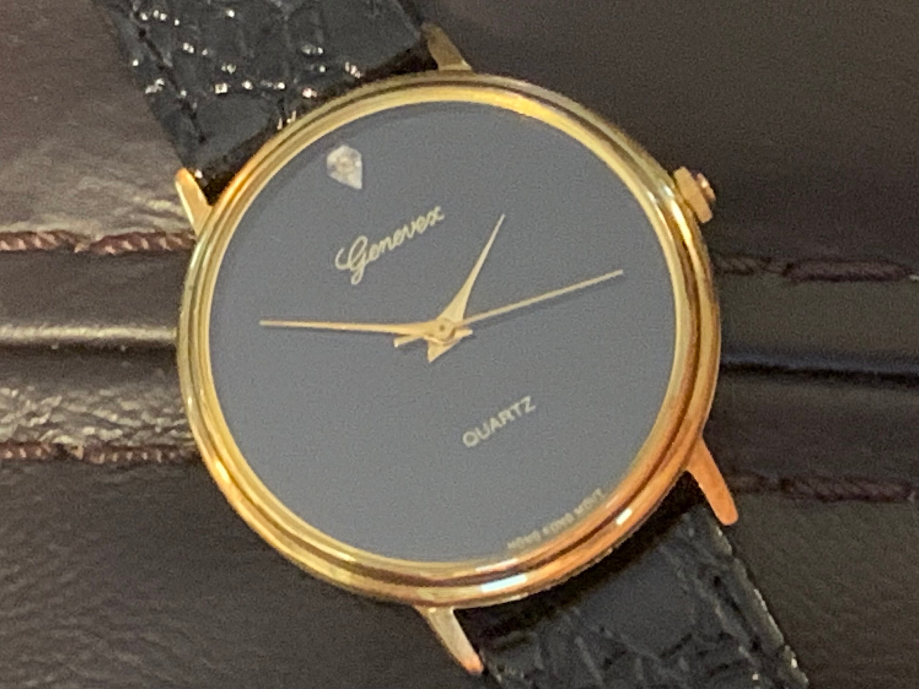 Genevex Watch with CZ stones in the box. Men s accessories