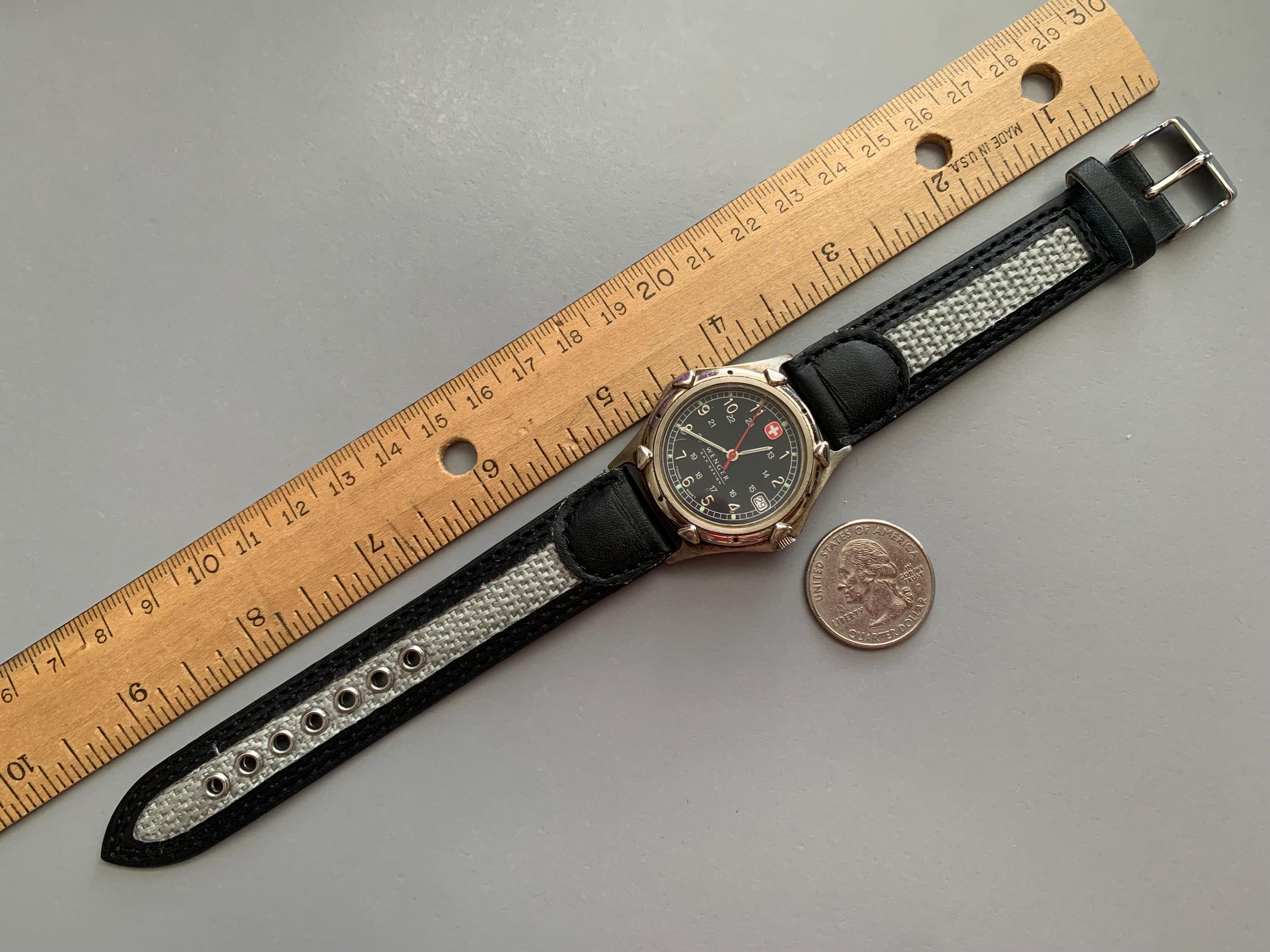 Wenger Genuine SAK Ladies Black Dial Brown Leather Strap Watch 176.0624 (31mm) Wenger SAK RARE Design SPORT Date Watch | Mercari main image 2