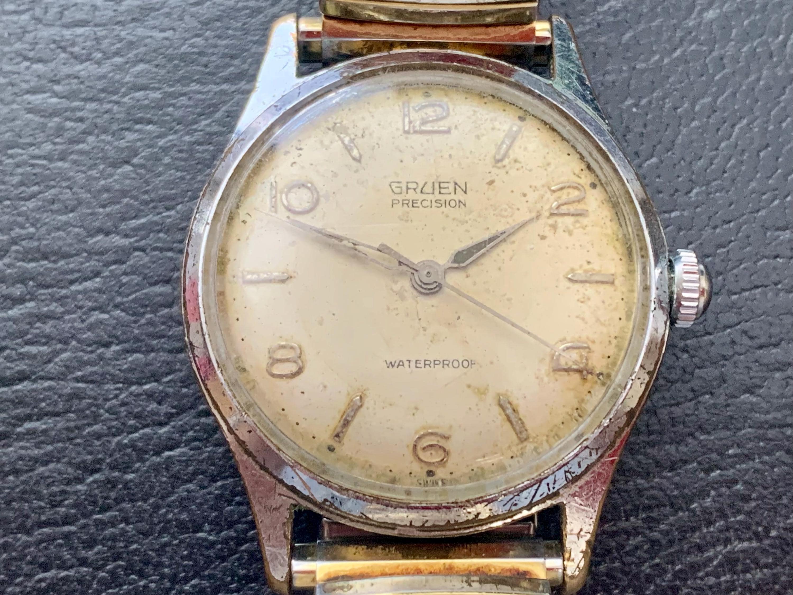 MENS GRUEN PRECISION Vintage Swiss 17 Jewels, Gregory Peck Type