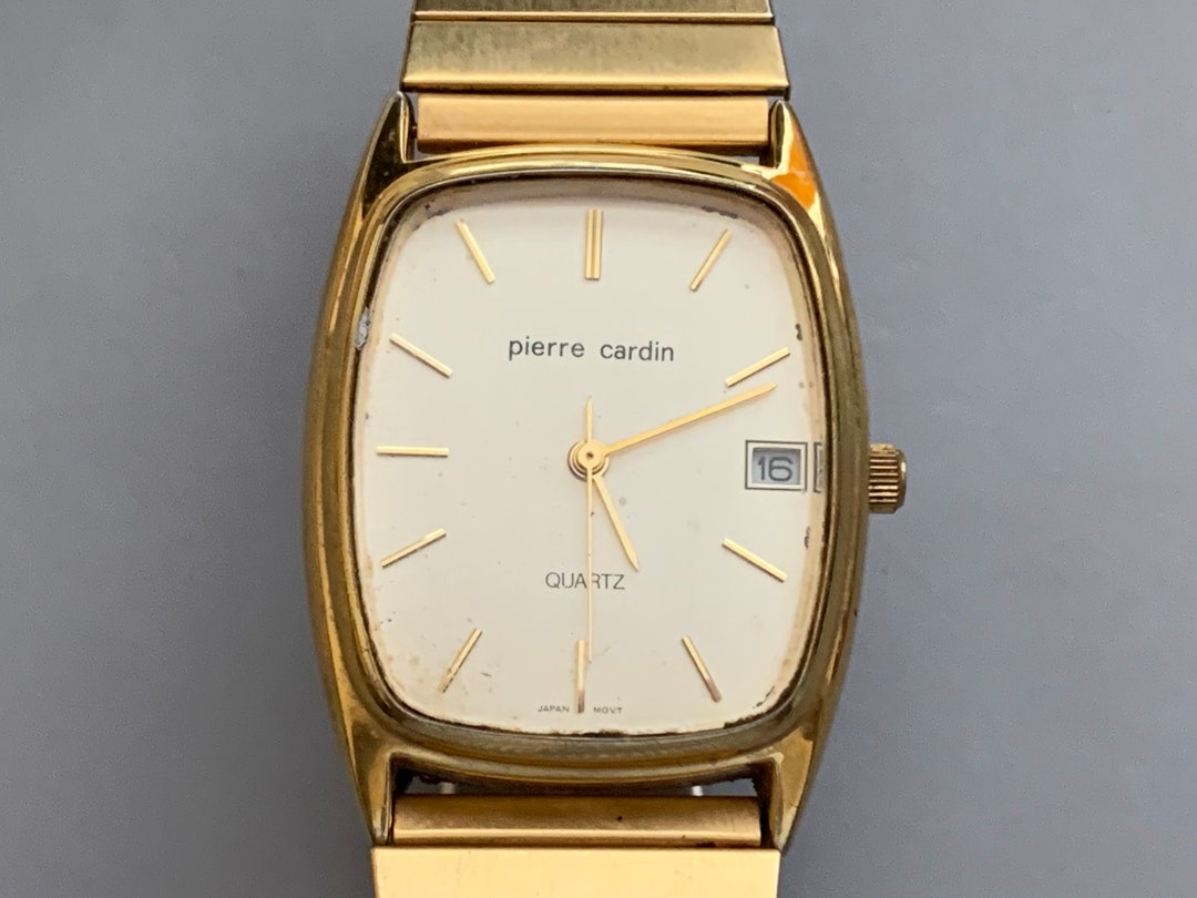 pierre cardin tank ラウンド ゴールド ローマ 腕時計 Pierre Cardin Watch, by Waltham, Mens Vintage Watch, Quartz