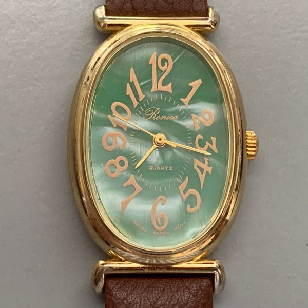 Ronica Watch, Green Dial Watch, WOMENS WATCH, VINTAGE Watch, Sweep Second Hand, Eco Friendly Watch, Click Item Details to Read Description