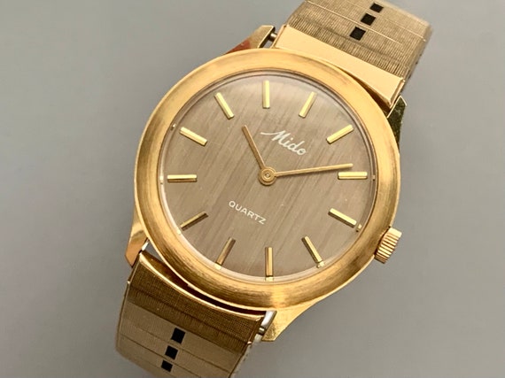RARE Vintage 1970's Mido Quartz Men's Swiss Watch… - image 4