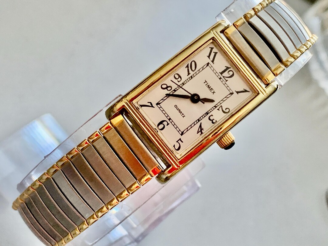 WOMENS ROMAN DIAL Timex Rectangular Vintage Watch | Click & Read Item ...