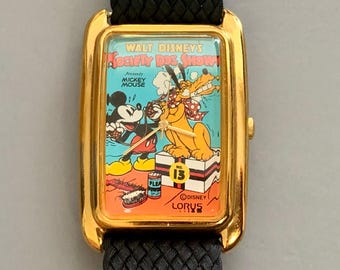Mickey Mouse Genuine SEIKO Watch Vintage Gold Tone Mens Rare