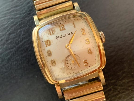 MENS BULOVA SENATOR Watch: 1961 Art Deco 10K Rolled Gold  display picture 1