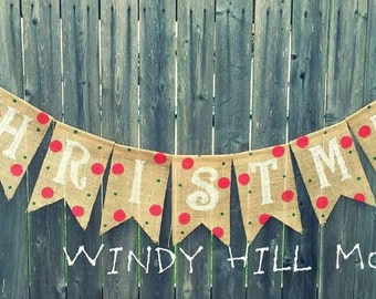 CHRISTMAS Burlap Banner