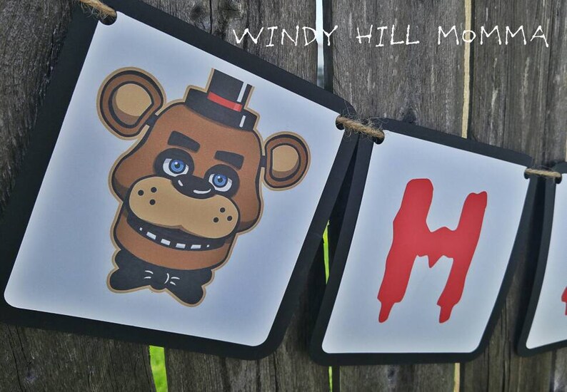 FNAF Five Nights at Freddy's Happy Birthday Banner Party - Etsy
