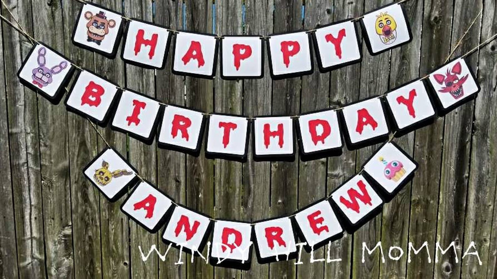 FNAF Five Nights at Freddy's Happy Birthday Banner Party - Etsy