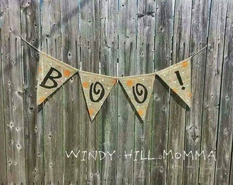 BOO! Burlap Banner Halloween Decoration