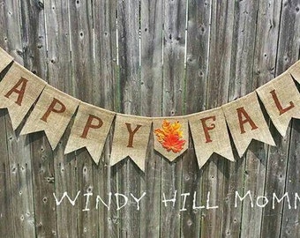 Happy Fall Burlap Banner