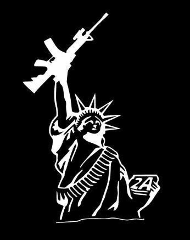 2A statue of liberty with ar-15 freedom lady liberty car decal 2nd amendment gun Bild 1