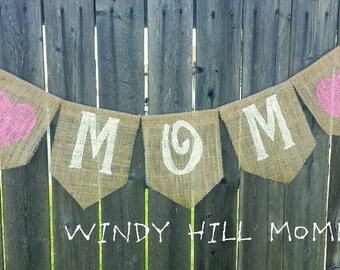 MOM Burlap Banner