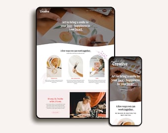 SQUARESPACE WEBSITE TEMPLATE | Squarespace 7.1 Fluid Engine | Modern Day Creative | Customizable Graphics | Video Tutorials | Installation