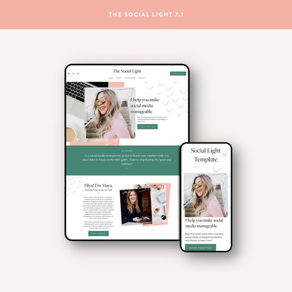 SQUARESPACE 7.1 WEBSITE TEMPLATE Design: The Social Light | Customizable Graphics | Installation | One Page Website