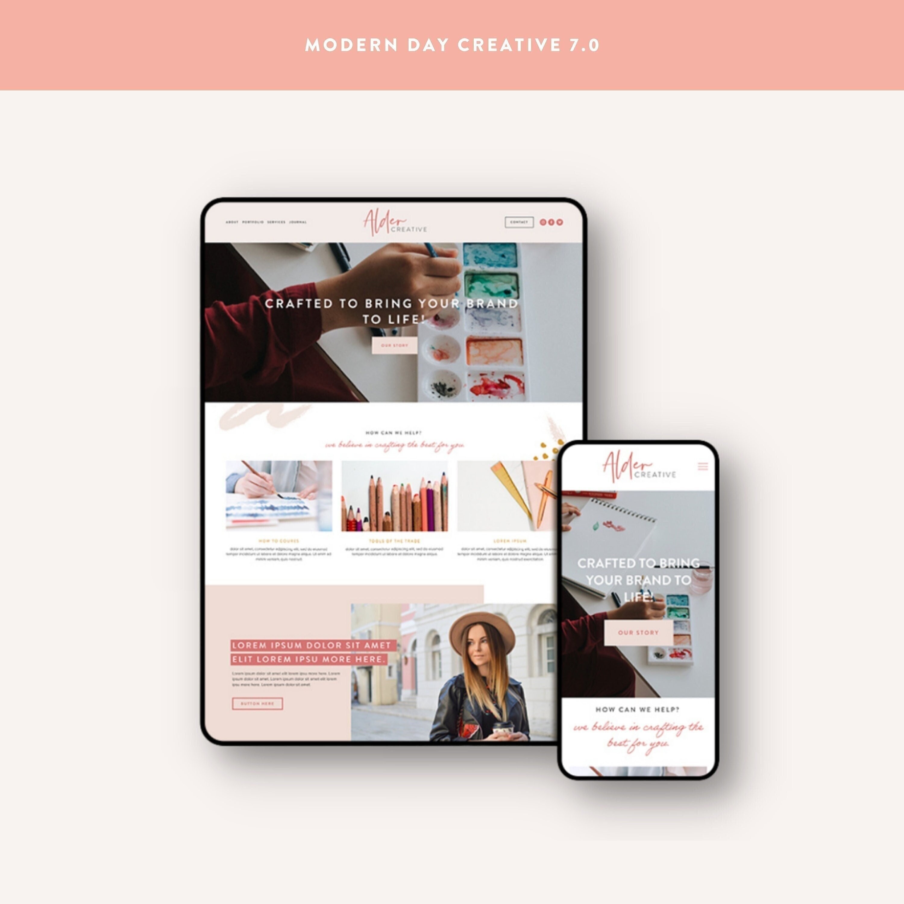SQUARESPACE 7.0 WEBSITE TEMPLATE Design: the Modern Day - Etsy
